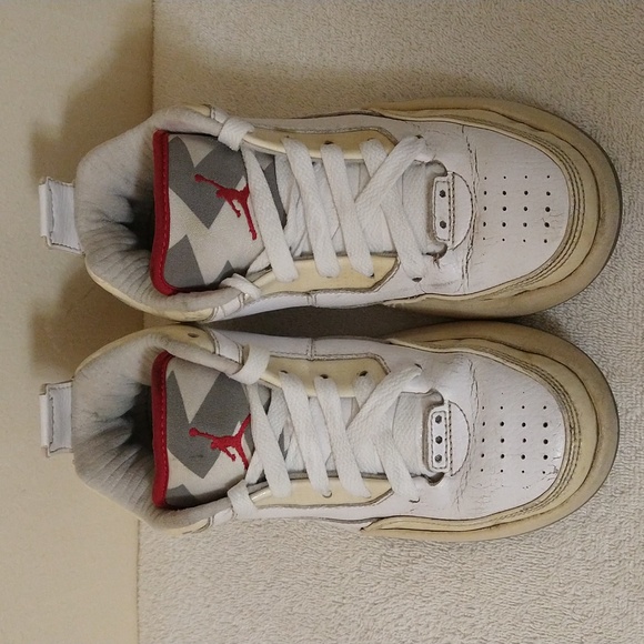 Vintage RARE 2009 Nike Air Jordan Flipsyde Basketball White Cement Red 4.5Y - Picture 2 of 6